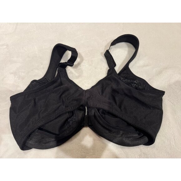 Glamorise Women's Black Full Figure Wonderwire Front Close Bra #1245 Size 36D - Picture 6 of 7